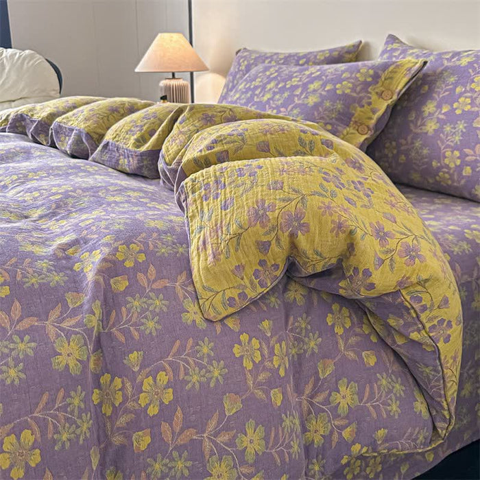 Ownkoti Elegant Floral Pure Cotton Gauze Bedding(4PCS) - King - image 0