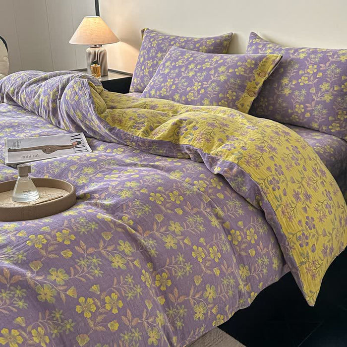 Ownkoti Elegant Floral Pure Cotton Gauze Bedding(4PCS) - image 1