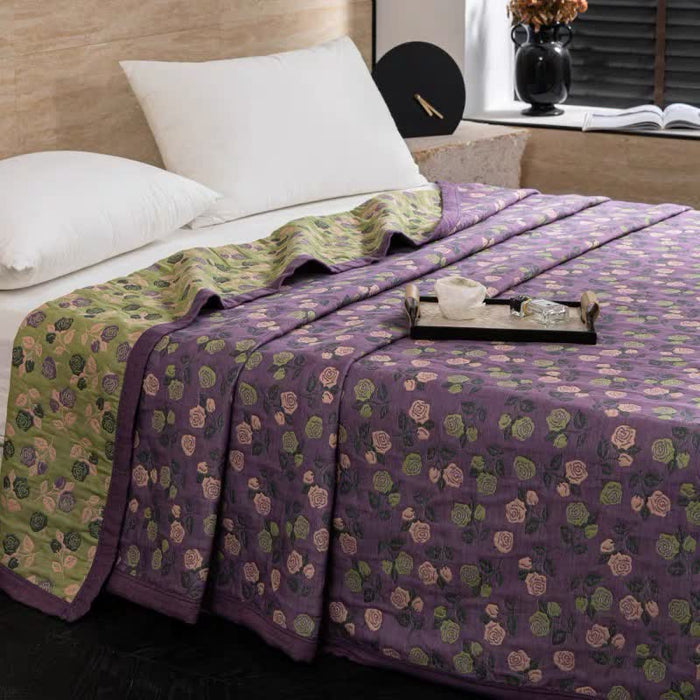 Ownkoti Elegant Rose Cotton Double Gauze Quilt - image 0