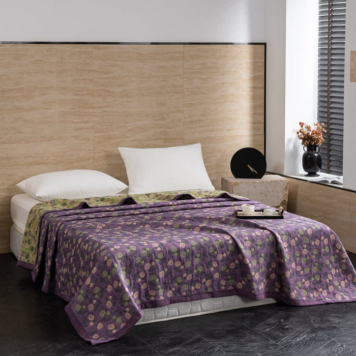 Ownkoti Elegant Rose Cotton Double Gauze Quilt - King - image 1
