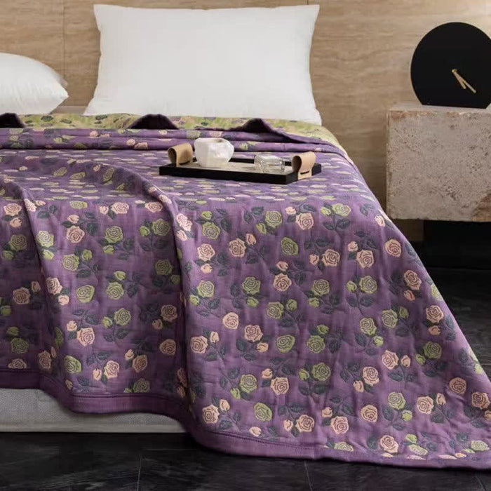 Ownkoti Elegant Rose Cotton Double Gauze Quilt - image 2