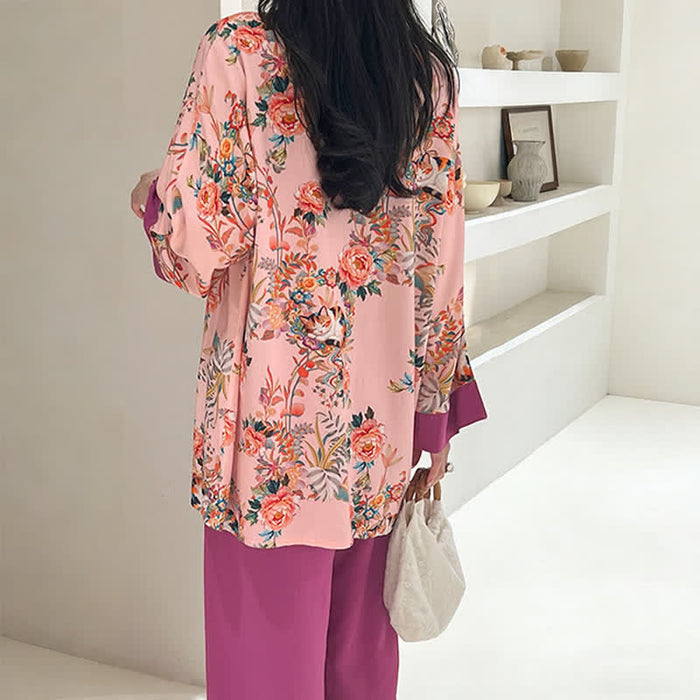 Ownkoti Floral & Cat Eastern-Inspired Loungewear Set - image 5