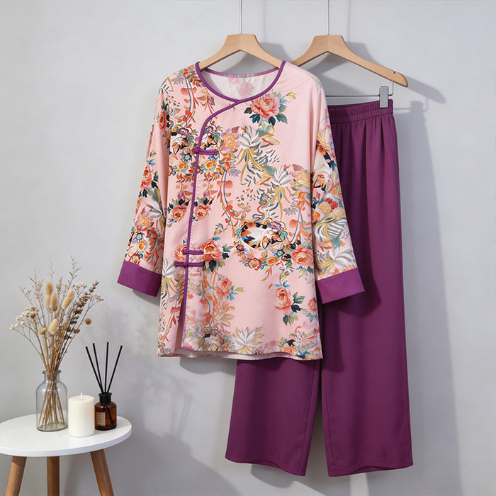 Ownkoti Floral & Cat Eastern-Inspired Loungewear Set - image 6