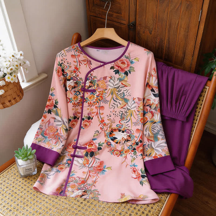Ownkoti Floral & Cat Eastern-Inspired Loungewear Set - image 7