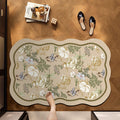 Ownkoti Floral Diatom Mud Quick-Dry Bathroom Mat - Wave - 23"W x 35"L - image 0