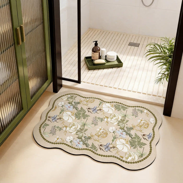 Ownkoti Floral Diatom Mud Quick-Dry Bathroom Mat - image 1