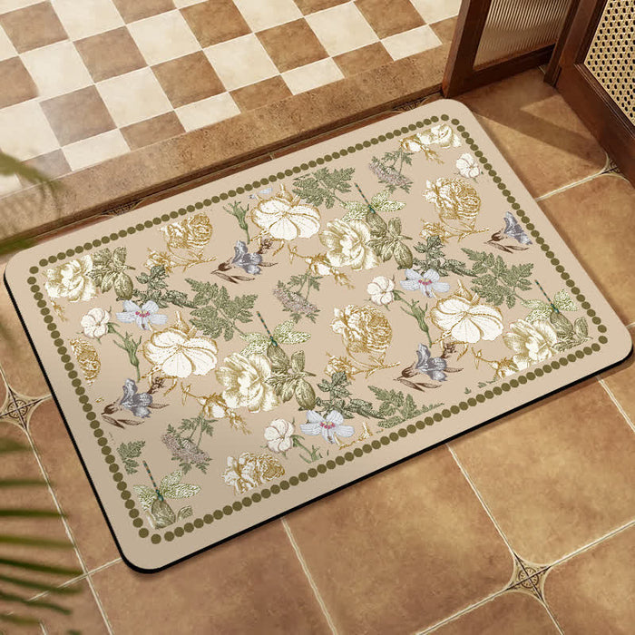 Ownkoti Floral Diatom Mud Quick-Dry Bathroom Mat - Rectangle - 23"W x 35"L - image 4
