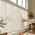 Ownkoti Floral Semi-Sheer Kitchen Half Curtain - 52"W x 96"L - image 0