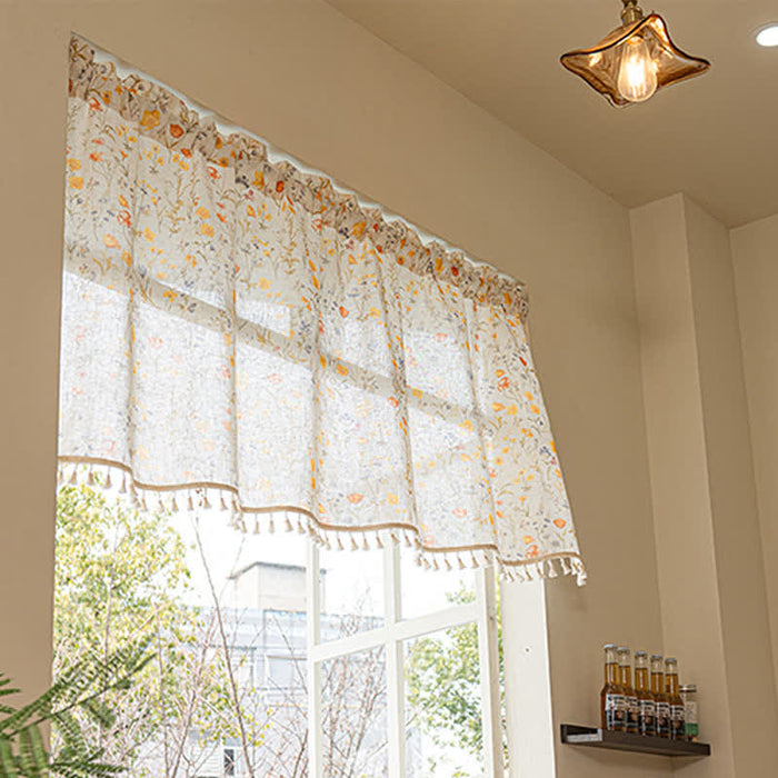 Ownkoti Floral Semi-Sheer Kitchen Half Curtain - image 4