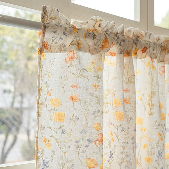 Ownkoti Floral Semi-Sheer Kitchen Half Curtain - image 6