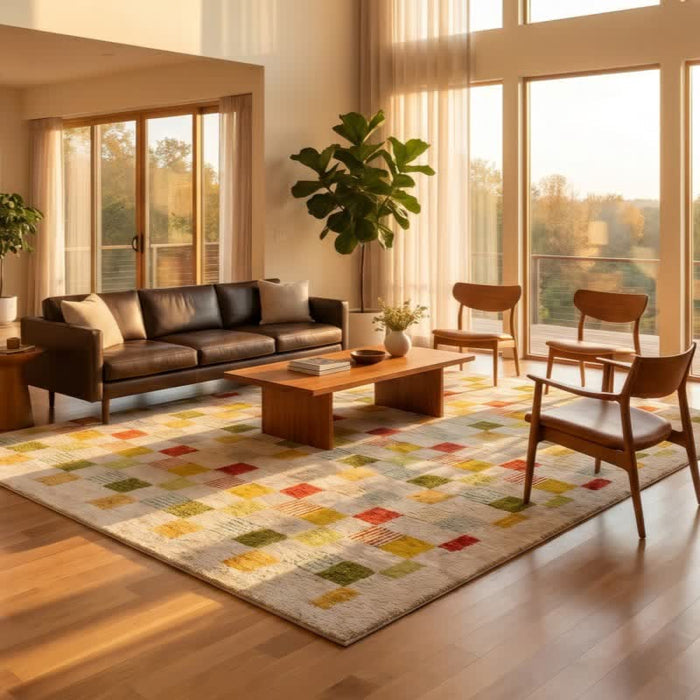 Ownkoti Dopamine Color Block Checkered Rug - image 2
