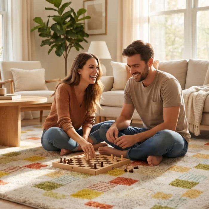 Ownkoti Dopamine Color Block Checkered Rug - image 5