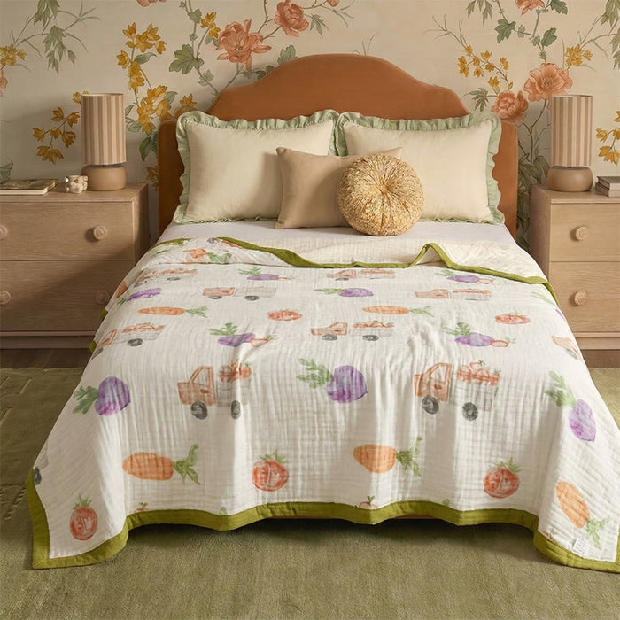 Ownkoti Garden Veggie Print Cotton Gauze Blanket - image 0