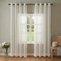 Ownkoti Grommet Top Airy Voile Lace Sheer Curtain - Beige - 51"W x 95"L - image 0