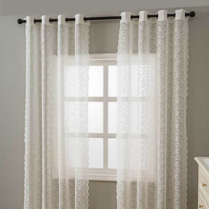 Ownkoti Grommet Top Airy Voile Lace Sheer Curtain - image 1