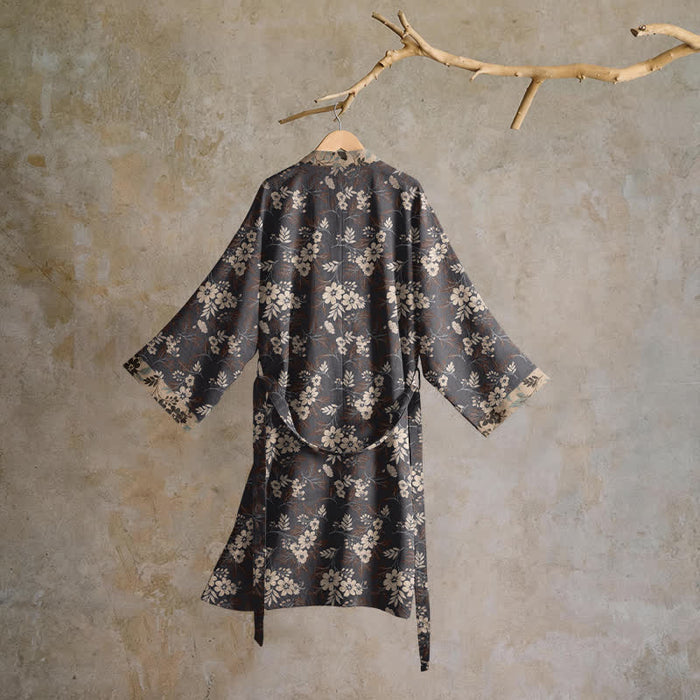 Ownkoti Mocha Floral Cotton Kimono Robe - image 1