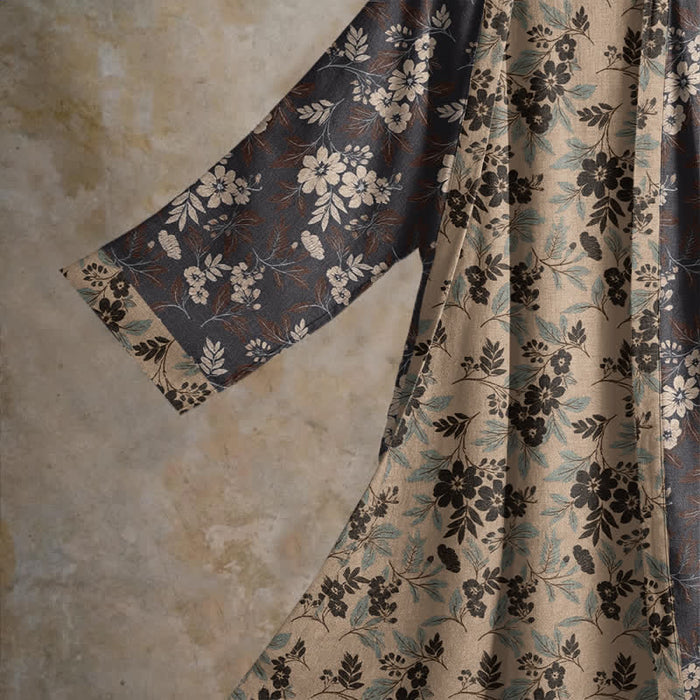 Ownkoti Mocha Floral Cotton Kimono Robe - image 3