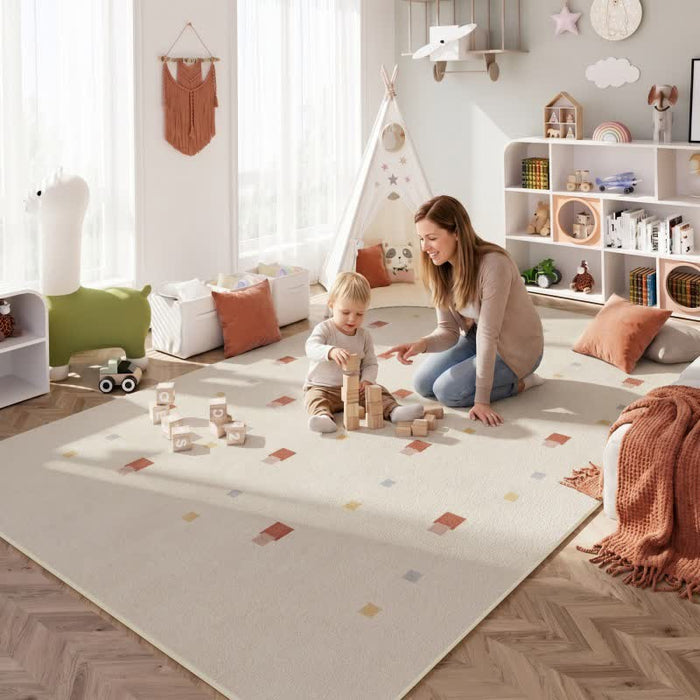 Ownkoti Neutral Pastel Dot Kids Area Rug - image 1