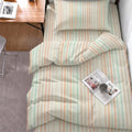 Ownkoti Pastel Pinstripe Minimalist Dorm Bedding Set - Twin XL - Orange Green Stripe - 5-Piece Complete Set - image 0