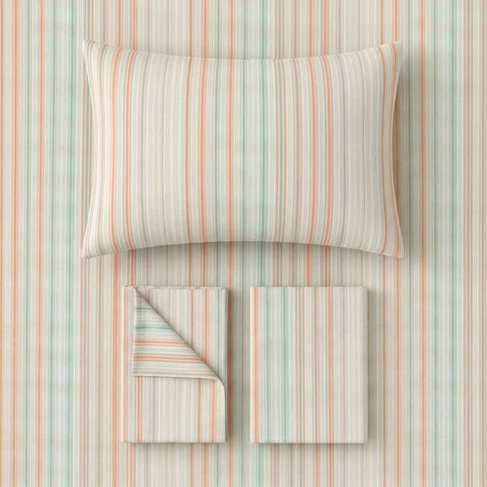 Ownkoti Pastel Pinstripe Minimalist Dorm Bedding Set - image 1