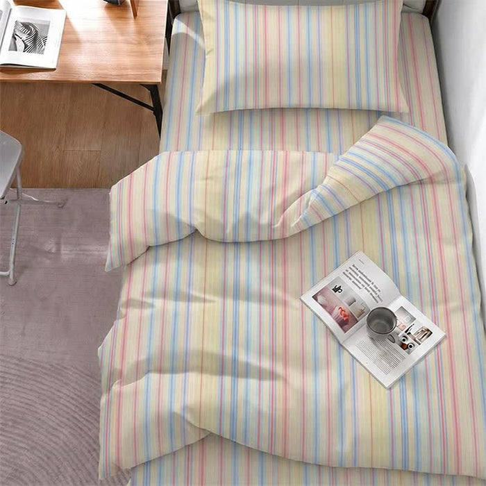 Ownkoti Pastel Pinstripe Minimalist Dorm Bedding Set - Twin XL - Pink Blue Stripe - 5-Piece Complete Set - image 6