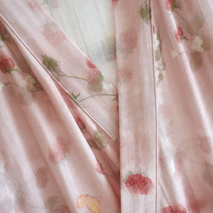 Ownkoti Pink Berry Floral Cotton Kimono Robe - image 4