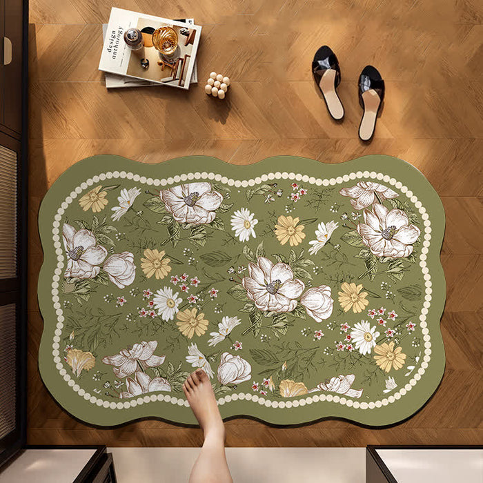 Ownkoti Retro Botanical Diatom Mud Anti-Slip Mat - Wave - 23"W x 35"L - image 0