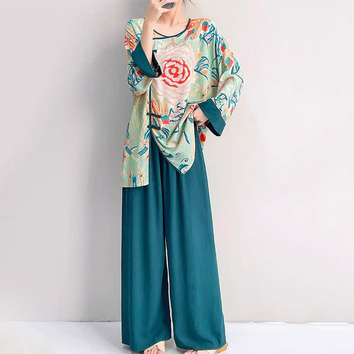 Ownkoti Retro Floral Eastern-Inspired Loungewear Set - image 3