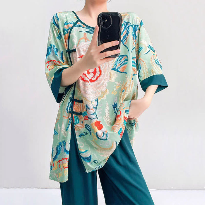Ownkoti Retro Floral Eastern-Inspired Loungewear Set - image 5