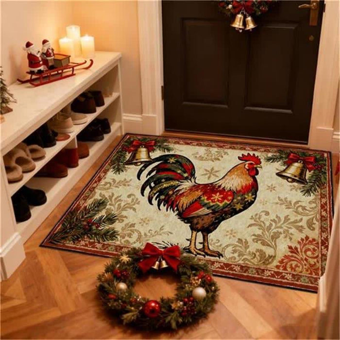 Ownkoti Rustic Farmhouse Rooster Rectangle Area Rug - image 3
