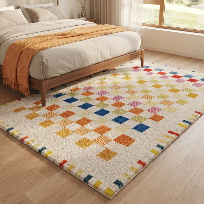 Ownkoti Soft Multicolor Checkerboard Area Rug - image 1