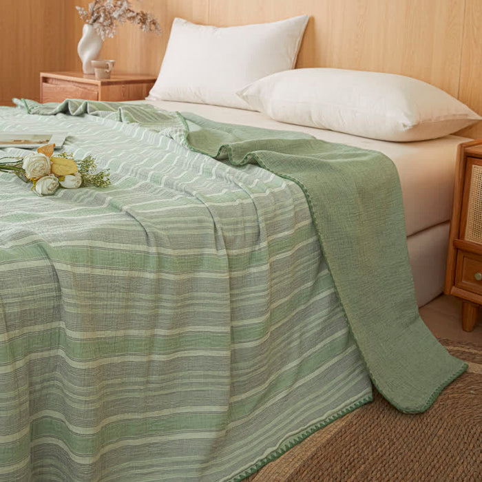 Wide Green Stripe / 59" × 79"