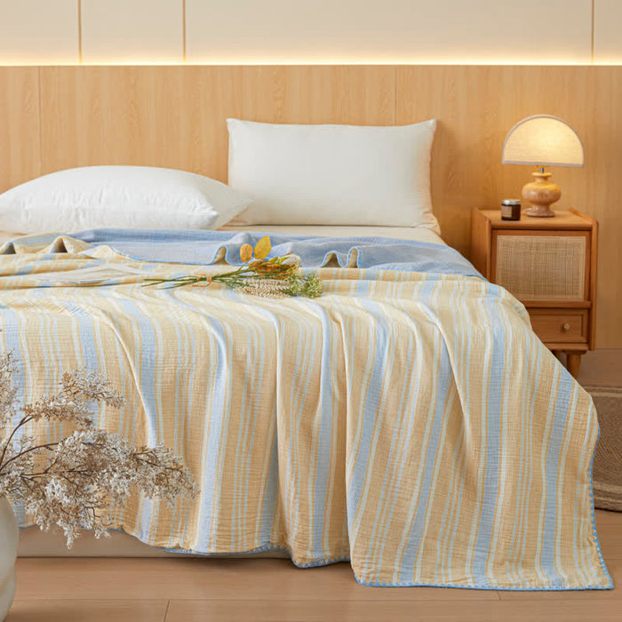 Ownkoti Soft Stripe Reversible Cotton Bedspread - image 1