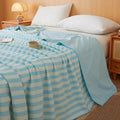 Ownkoti Textured Plaid Woven Bedspread with Scalloped Edge - Blue - 79" × 91" - image 0