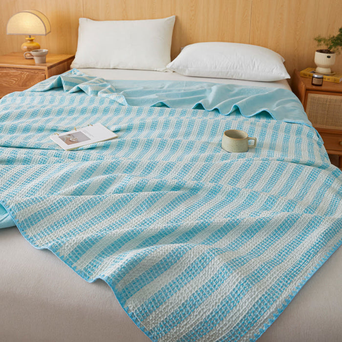 Ownkoti Textured Plaid Woven Bedspread with Scalloped Edge - image 1