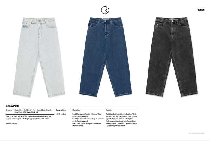 Polar Big Boy Blue Wash OG Pants