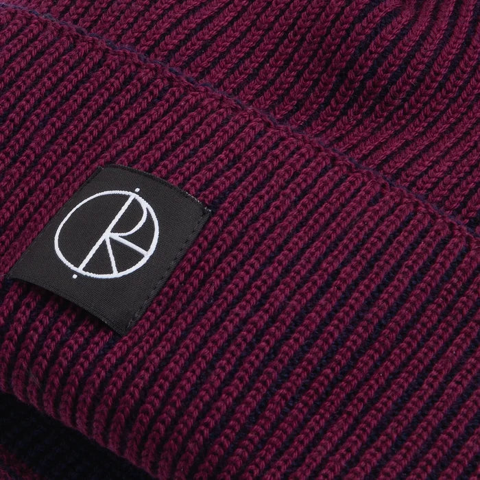Polar Lines Merino Wine/Navy Beanie
