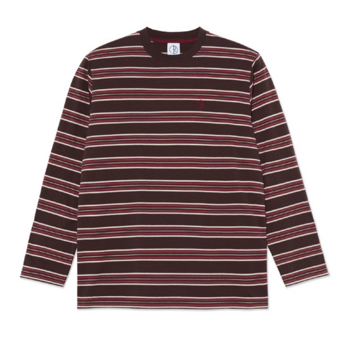 Polar Steve Stripe Brown/Red Long Sleeve Shirt