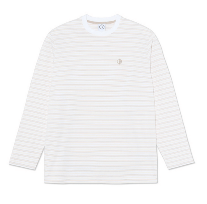 Polar Steve Stripe White/Taupe Long Sleeve Shirt