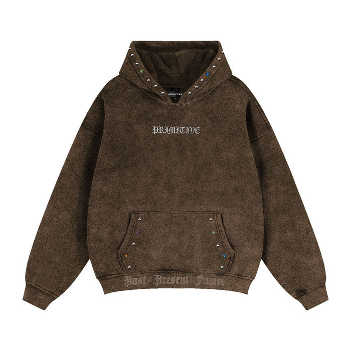 Primitive Treasure Heavyweight Brown Hooded Sweatshirt