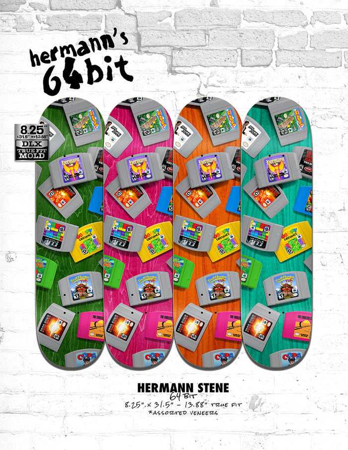 Real Hermann Stene 64 Bit 8.25" True Fit Assorted Stain Skateboard Deck