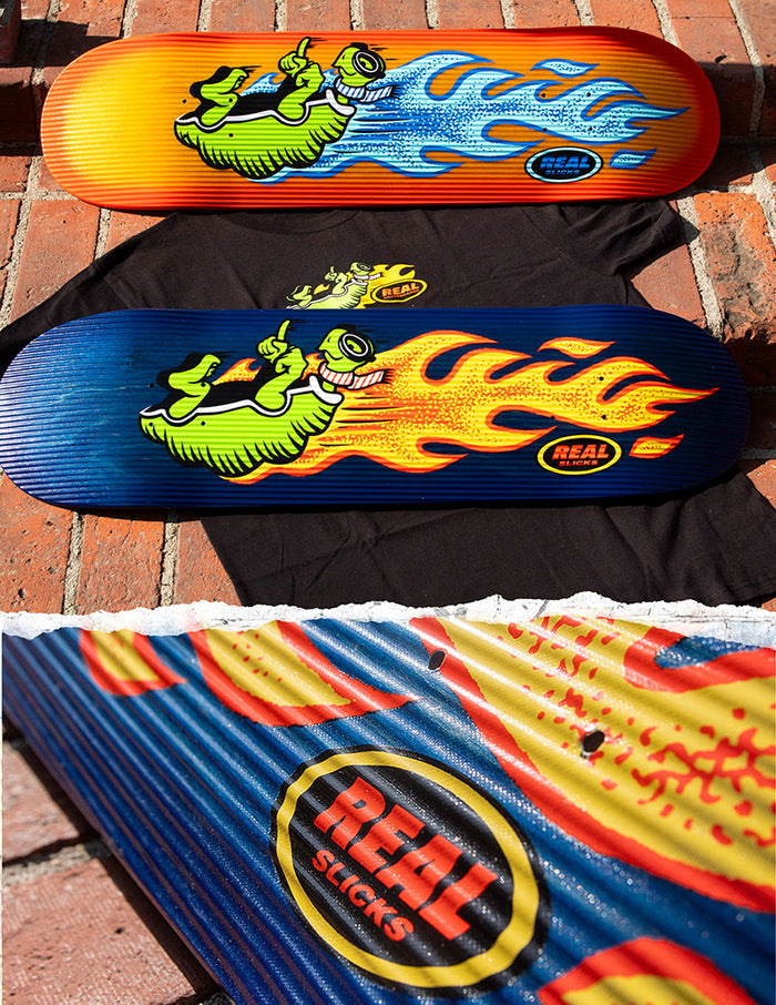 Real Slicks Blue 8.5" Skateboard Deck