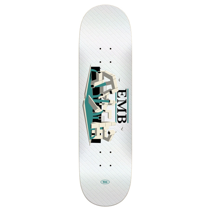 Real Team Emb 8.5" White Skateboard Deck