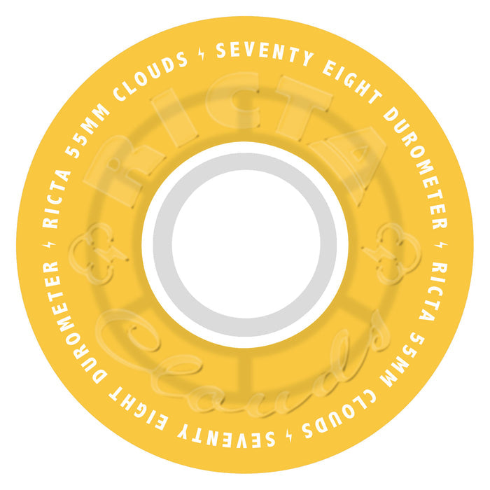 Ricta 55mm Clouds Transparent Citrus White 78a Skateboard Wheels