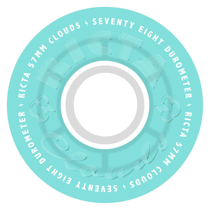 Ricta 57mm Clouds Transparent Aqua White 78a Skateboard Wheels