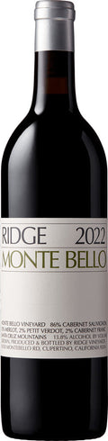 Ridge Vineyards Monte Bello Santa Cruz Mountains Red Blend 2022 750ml