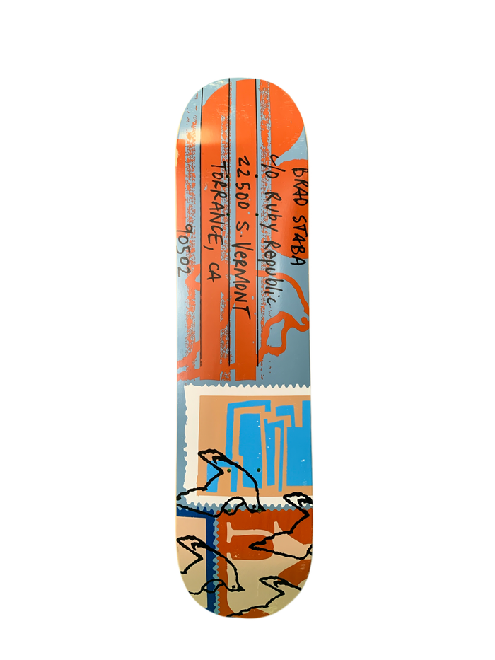 Ruby Republic Brad Stabba Postage Stamp 7.5" Classic Skateboard Deck