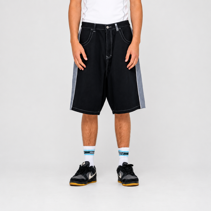 Rusty Flip Daddy Black Taped Baggy Short