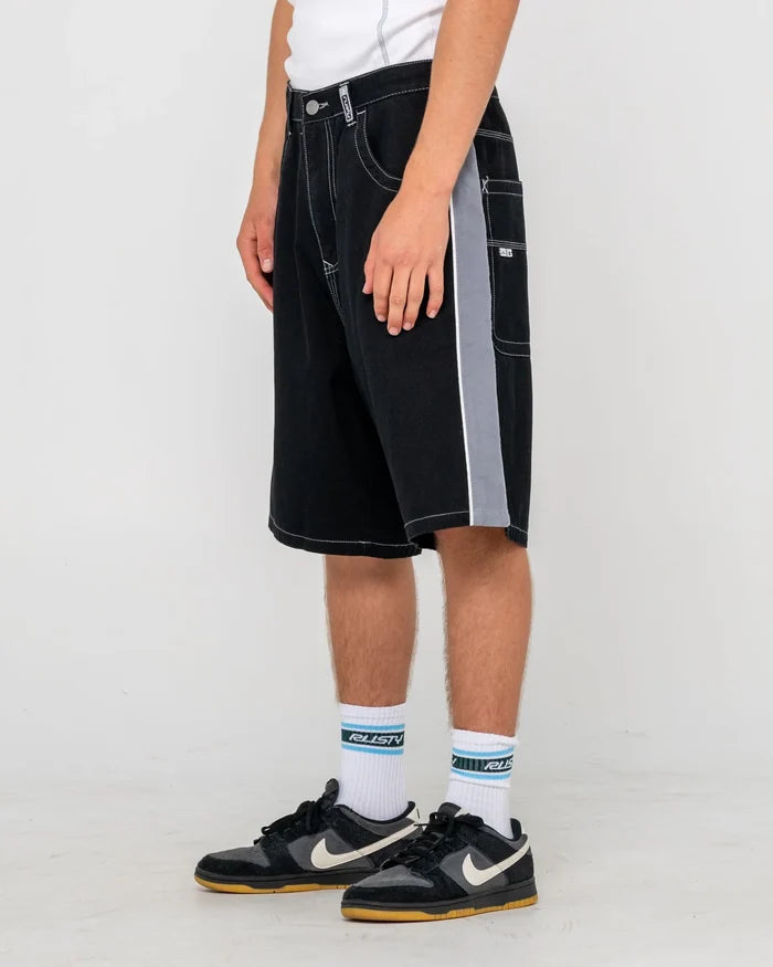 Rusty Flip Daddy Black Taped Baggy Short