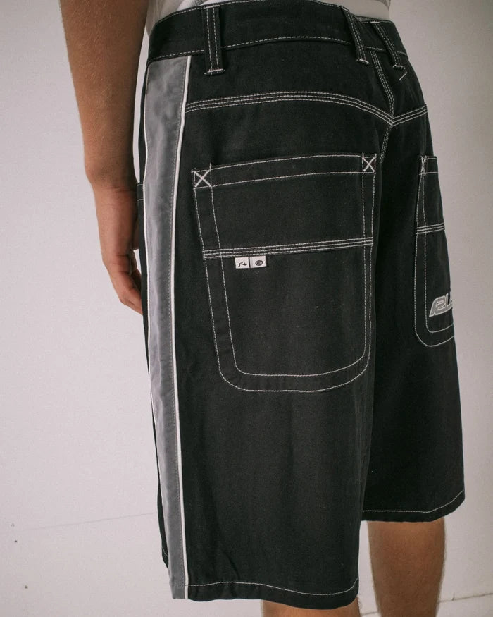 Rusty Flip Daddy Black Taped Baggy Short